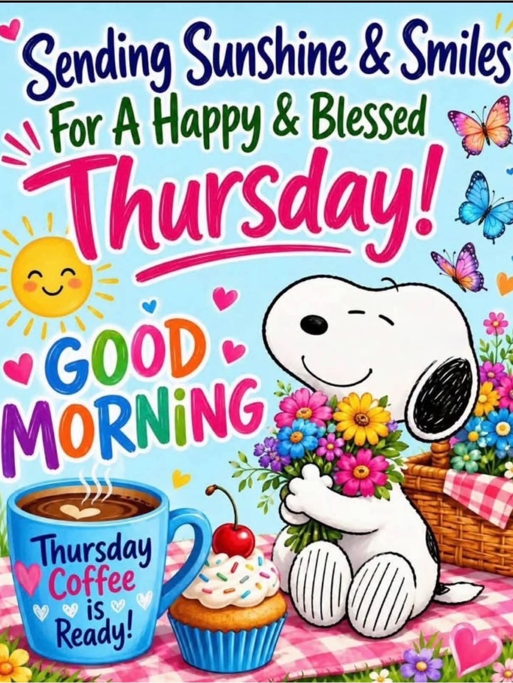 Happy Thursday Snoopy Graphic Tee/Print - Colorful Sunshine